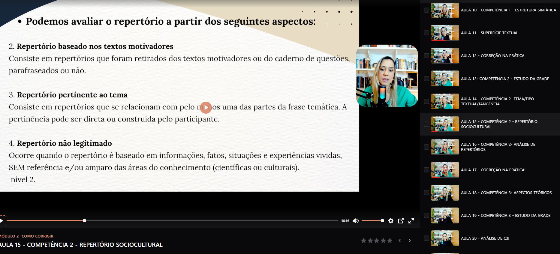 Tela da plataforma do curso CCE RED
